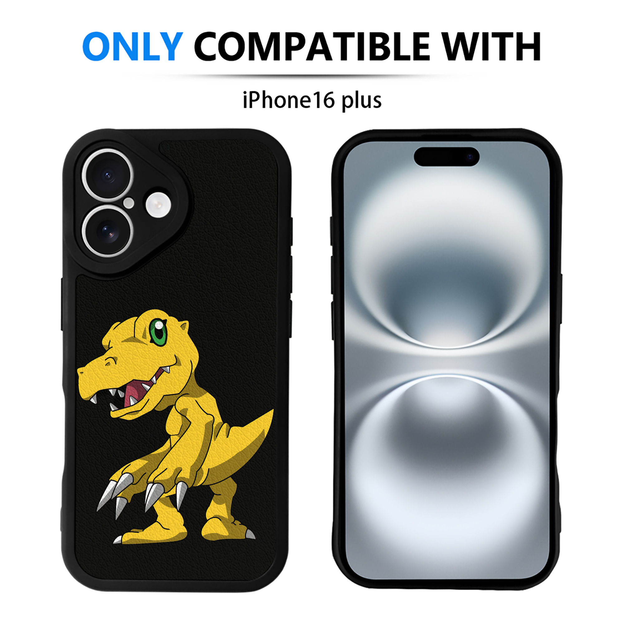 （画像用） Digimon デジタルモンスター/デジモン 【iPhone 16シリーズ対応】シリコンスマホケース（レザー調） 材質：シリコン